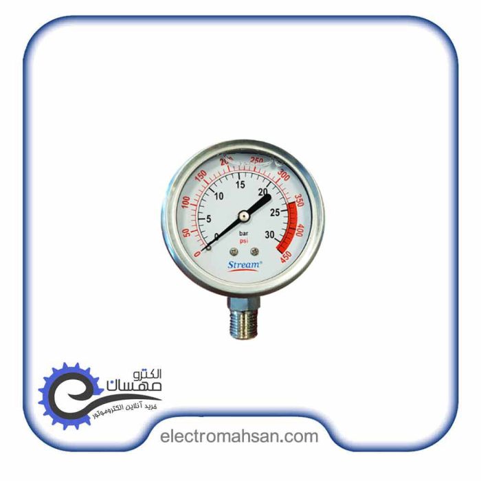 مانومتر 30 بار، اتصال از ته، کد فنی ytn-60 استریم چین - Image 2