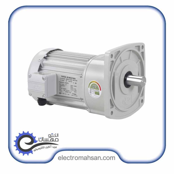 موتور گیربکس صنعتی 1.5 کیلووات 45 دور سه فاز فلنج B5 ساخت SPG کره - Image 2