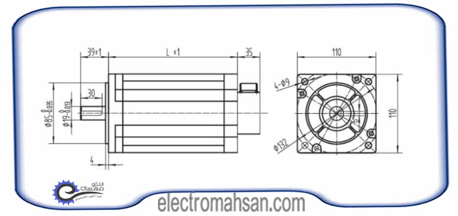 استپ موتور اچ کیو ام 150 کیلوگرم سانتی متر، دو فاز، 8 سیم، مدل 110HS150 110H3S150 1