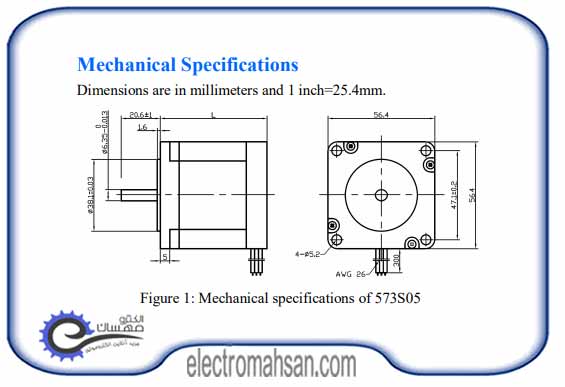 استپ موتور اچ کیو ام 22 کیلوگرم سانتی متر، سه فاز، 3 سیم، مدل 3E057-22 HQM 3E057 22 1